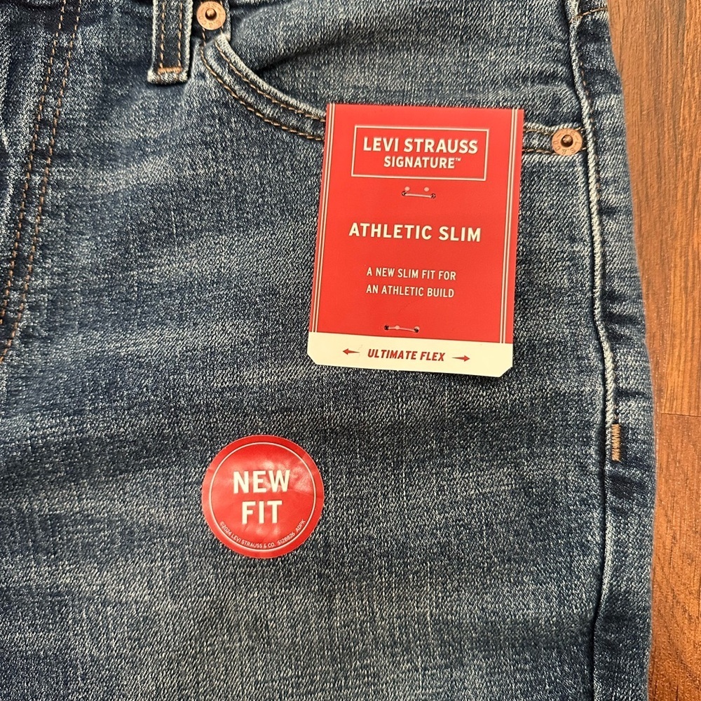 Levi Strauss Signature Men's Straight Fit Jeans in Blue - Picture 4 of 10